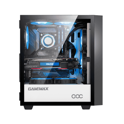 Корпус ПК без БП GameMax Brufen C3 COC BW <ATX, Tempered Glass, (L)360*(W)210*(H)440mm>