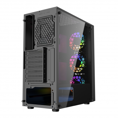 Корпус Wintek Mirage G48, ATX/Micro ATX, USB 1*3.0/2*2.0, HD-Audio+Mic, 0,5 mm, 3*12cm ARGB+controll