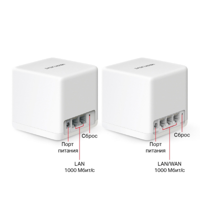 Домашняя Mesh Wi-Fi система GbE AX1500 Mercusys Halo H60X(2-pack) Wi-Fi 6