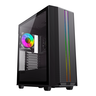 Корпус ПК без БП GameMax Precision Black <MATX, 1x120FAN, 1x140COC>