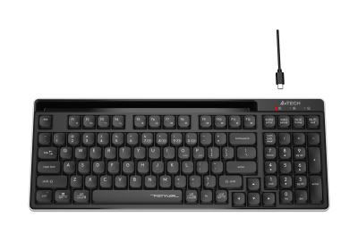 Клавиатура беспроводная A4tech Fstyler FBX70C BLACK <USB 2.4GHz, BT, ACC, BLACK>