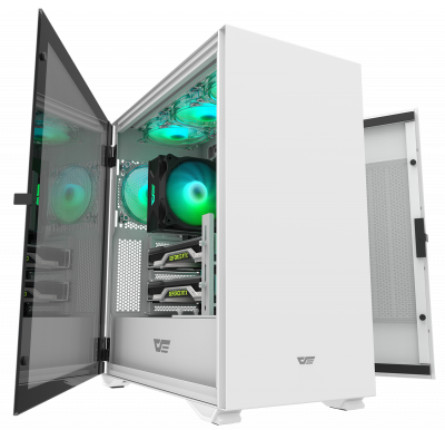 Корпус ПК без БП DarkFlash DLX22 White <EATX, 2x3.5, 1xUSB 3.0, 1xUSB2.0, 1xType C, Audio>