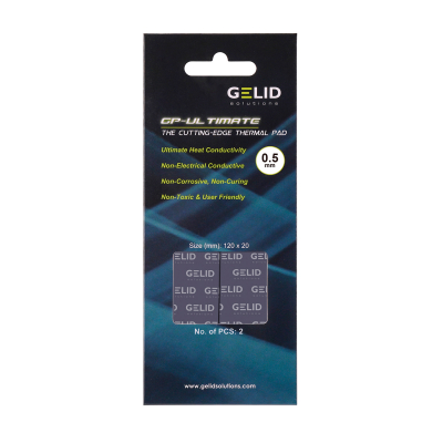 Термопрокладка, heatsink compound, Gelid GP-Ultimate, 120x20x0.5mm, 3.2g/cm3, (2шт/уп)