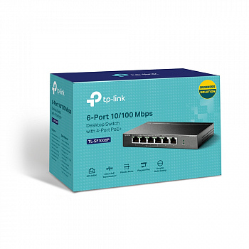 Коммутатор PoE+  6-портовый Tp-Link TL-SF1006P