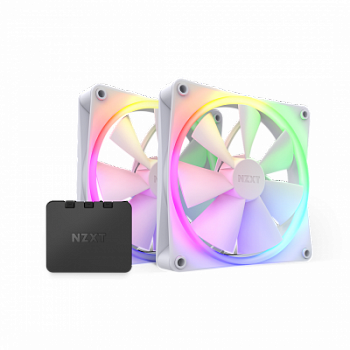 Вентилятор для корпуса NZXT F140RGB DUO + контроллер (2-pack) белый