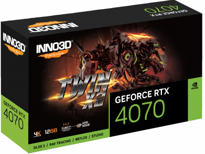 Видеокарта INNO3D GeForce RTX4070 TWIN X2 Box