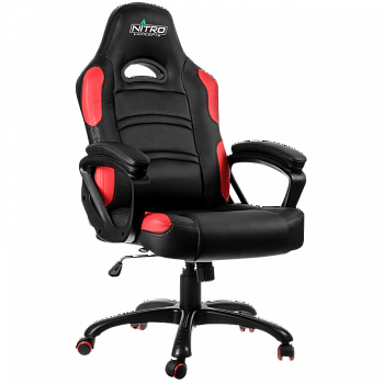 Игровое кресло GameMax GCR07 Red <Спинка: 79см, механизм качания, нагрузка до 120кг>