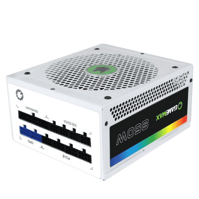 Блок питания ПК  850W GameMax RGB-850 <12cm fan, with APFC, 1x24PIN,1x12V8pin(4+4),8xSATA> Белый