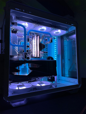 Компьютер S SMART Snowman <11700/ 32Gb/ SSD 500GB+1Tb NVMe/ RTX3080 10G/ Кастом СЖО>