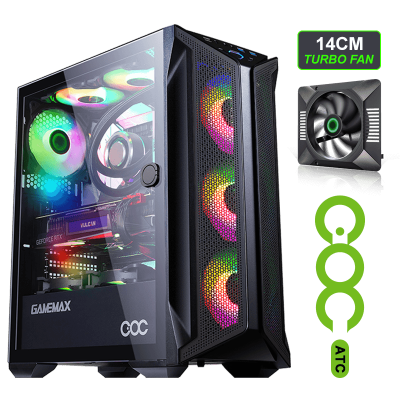 Корпус ПК без БП GameMax Brufen C1 COC <midiATX, TurboFan, USB3.0x2, ARGB, 360*210*440mm>