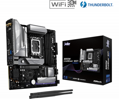Материнская плата ASRock B860M LIVEMIXER WIFI LGA1851 4xDDR5 4xSATA 3xM.2 1xHDMI 1xThund4 WiFi mATX