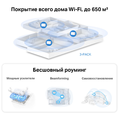 Домашняя Mesh Wi-Fi система GbE AX3000 Mercusys Halo H80X(3-pack) Wi-Fi 6