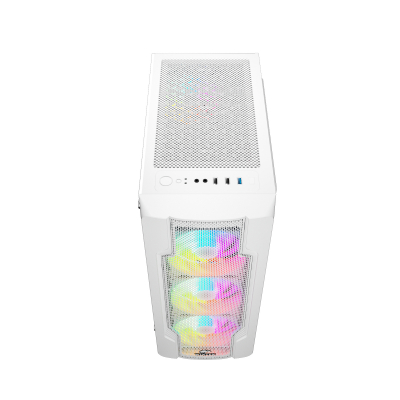 Корпус Wintek Star JX188-2-W TG, ITX/ATX, USB1*3.0/2*2.0, HD-Aud+Mic, 0,5mm, 4*ARGB fan+contr, белый