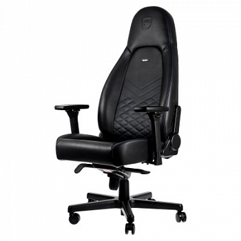 Игровое кресло Noblechairs ICON Black/Blue <Экокожа, подлокотник 4D, газлифт 4>