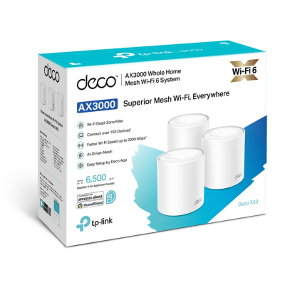 Домашняя Mesh Wi-Fi система GbE AX3000 Tp-Link Deco X50 (3-pack) Wi-Fi 6