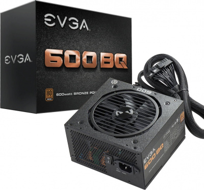 Блок питания ПК 600W EVGA 600 BQ <APFC, 12 СМ, 80+ Bronze SM 110-BQ-0600-K2>