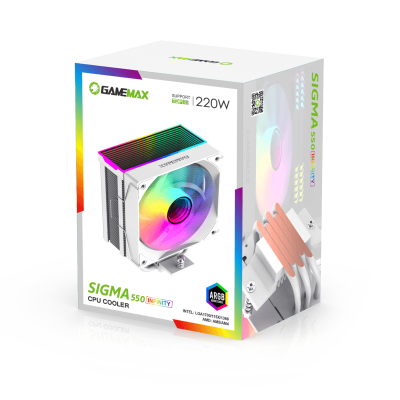 Вентилятор GameMax Sigma 550 Infinity WH <LGA1700/115X/1366, TDP220W>