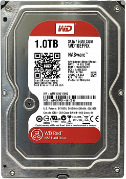 Жесткий диск HDD 1Tb Western Digital RED, SATA-III, 3,5 IntelliPower 64MB (WD10EFRX)