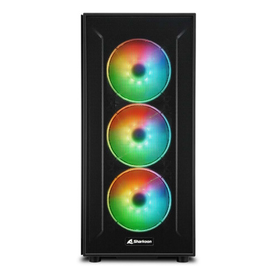 Корпус ПК без БП Sharkoon TG6M RGB <ATX, 3x3.5, 4x2.5, 2xUSB 3.0, 2xUSB2.0, Audio, 452*215*465mm>