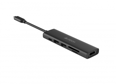 Адаптер A4tech DST-60C <100W, 1 x USB-C PD, 2 x USB 3.0, 4K HDMI@60Hz, 1 x TF, 1 x SD>