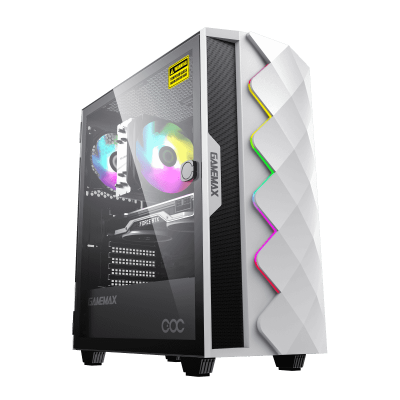 Корпус ПК без БП GameMax Diamond COC White  <MATX, 1x120FAN, 1x140COC>