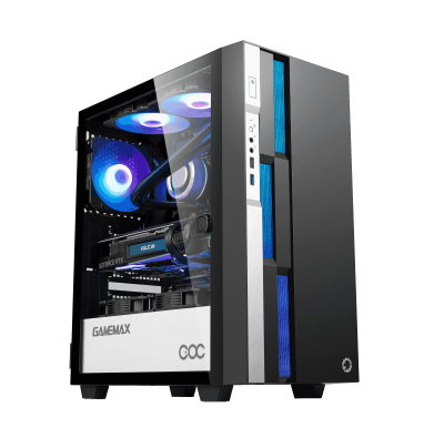 Корпус ПК без БП GameMax Brufen C3 COC BW <ATX, Tempered Glass, (L)360*(W)210*(H)440mm>