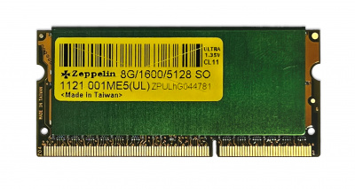 Оперативная память SODIMM DDR3 PC-12800 (1600 MHz)  8Gb Zeppelin ULTRA <512x8, 1.35V, радиатор>