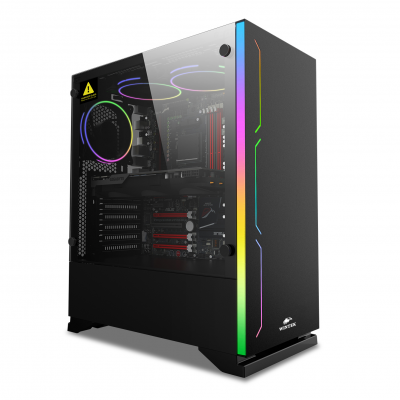Корпус Wintek Wave D528 TG, ATX/Micro ATX,USB 1*3.0/2*2.0, HD+Mic, 0,5mm, 1*12cm DR Rainbow fan