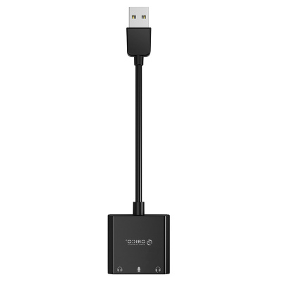 Звуковая карта внешняя USB ORICO SKT3-BK-BP <USB 2.0, 80dB, 15Hz-25KHz, 3.5mm, Cable 10cm>V2