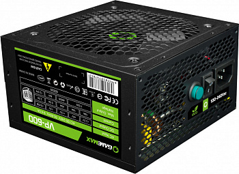 Блок питания ПК  600W GameMax VP-600 <600W, 120mm, 80+, APFC, 4xSATA, 3x4PIN> v2
