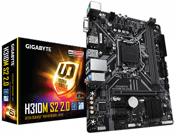 Материнская плата S-1151 Gigabyte H310M S2 2.0 <2xDDR4, 4xSATA, D-Sub, mATX, VGA>