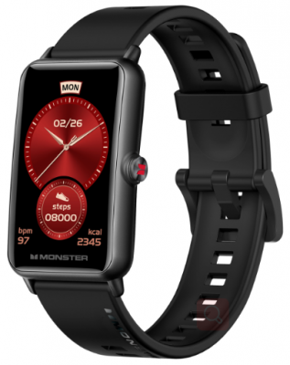 Смарт-часы MONSTER GT1 <1.57”TFT 200*320, 220mAh, ATM5, Авиационный алюминий, Android/iOS, Black>