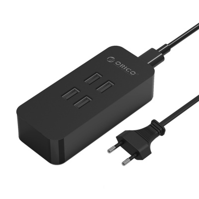 Зарядное устройство ORICO DCV-4U-(EU)-BK от сети с USB выходом <20W, 4xUSB, 102*45*26mm>