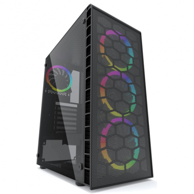 Корпус Wintek Energy JX188-11-M TG, ITX/ATX,USB 1*3.0/2*2.0, HD-Audio+Mic, 0,5mm, 4*ARGB fan+contro