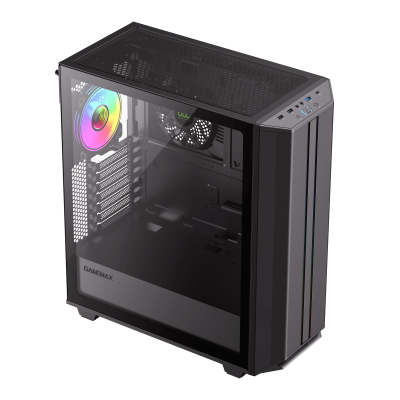 Корпус ПК без БП GameMax Precision Black <MATX, 1x120FAN, 1x140COC>