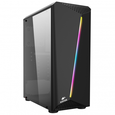Корпус Wintek Line D529 TG, ATX/Micro ATX, USB 1*3.0/2*2.0, HD+Mic, 0,5mm, 1*12cm DR Rainbow fan