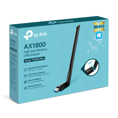 Сетевой адаптер беспроводной USB высокого усиления AX1800 Tp-Link Archer TX35U Plus