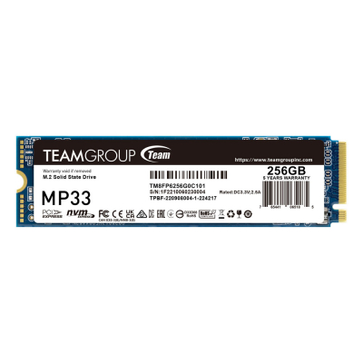 Твердотельный накопитель  256GB SSD TeamGroup MP33 M.2 NVMe R1600Mb/s W1300MB/s TM8FP6256G0C101