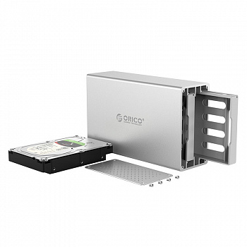 Система хранения данных HDD 3.5" ORICO WS200U3-EU-SV <USB3.0, 5Gbps, HDDx2, до 20TB, 223*133*69mm>