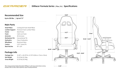 Игровое кресло DXRacer Formula R-NEO Leatherette-Black& White-XL GC/XLFR23LTA/NW