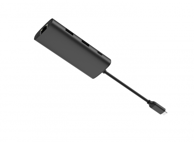 Адаптер A4tech DST-80C <100W, 1 x USB-C PD, 1 x USB-C, 4K HDMI@30Hz, 1 x TF, 1 x SD, 1 x LAN>