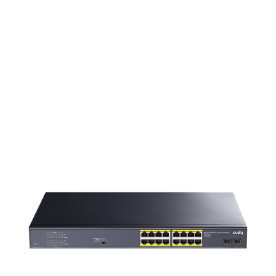 Коммутатор PoE+ GbE 16-портовый CUDY GS1020PS2 <16-Port Gigabit PoE+ Switch, 2 GbSFP, 200W>
