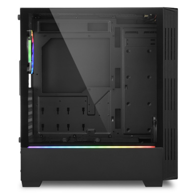 Корпус ПК без БП Sharkoon RGB LIT100 <ATX, 2x3.5, 6x2.5, 2xUSB 3.0, 1xUSB 2.0, Audio, 436*206*481mm>