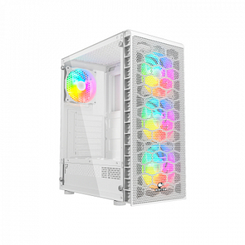 Корпус Wintek Energy JX188-11-M-W TG, ITX/ATX, USB1*3.0/2*2.0, HD-Audio+Mic, 0,5mm, 4*ARGB fan