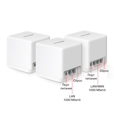 Домашняя Mesh Wi-Fi система GbE AX1500 Mercusys Halo H60X(3-pack) Wi-Fi 6