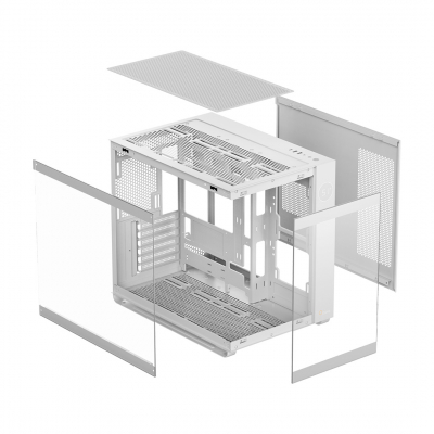 Корпус ПК без БП Ocypus Iota C70 WH ARGB ATX/mATX/mITX 2xUSB, Type-C, Белый, Iota-C70-WHD600XX-GL