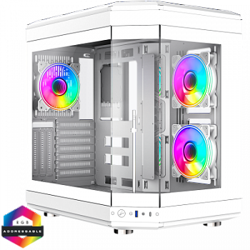 Корпус ПК без БП GameMax HYPE White <3x120FAN>
