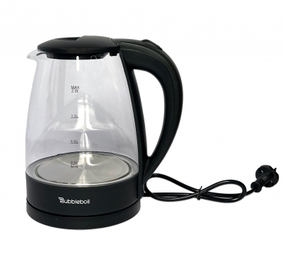 Электрочайник Bubbleboil ZY-303B <Стекло, 2L, 1500-1800 Вт, черный>
