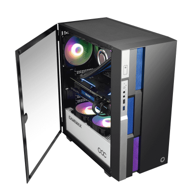 Корпус ПК без БП GameMax Brufen C3 COC BW <ATX, Tempered Glass, (L)360*(W)210*(H)440mm>