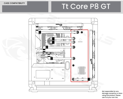 Плата для кейса Thermaltake P8 Chassis Bykski RGV-TT-P8-P + помпа 